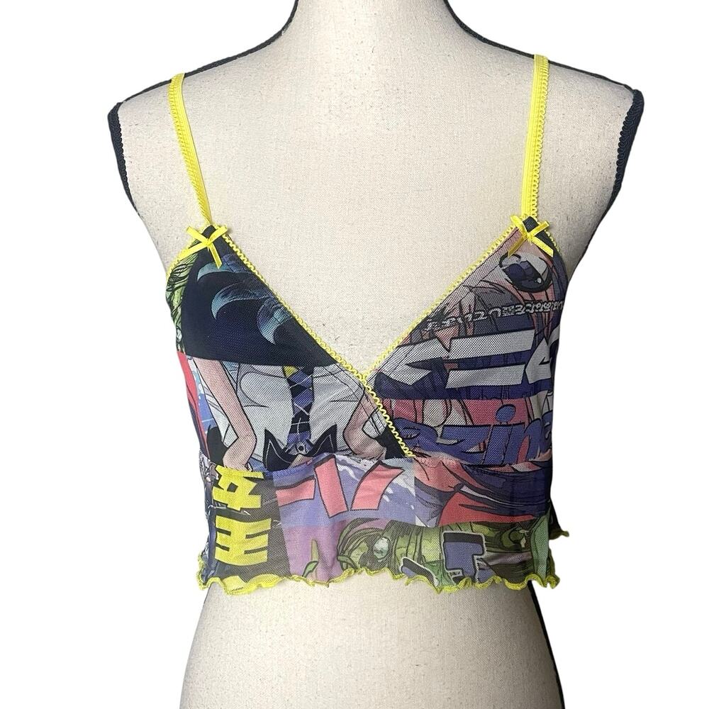 NGOrder Dolls Kill Crop Anime Mesh Cami Lettuce Edge US XL UK 14 Kawaii Coquette